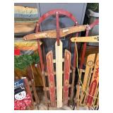 Wooden Sleigh With Metal Tracks