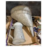 Galvanized Metal Oil Can And Funnel