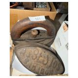 Cast Iron Irons One With Handle One Asbestos