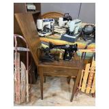 Singer Sewing Machine With Oil And Cabinet