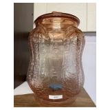 Pink Glass Planters Peanuts Embossed 4 Corner