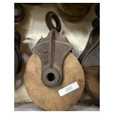 Metal Pulley Wooden Wheel