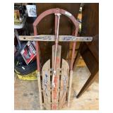 Wooden Sleigh With Metal Tracks