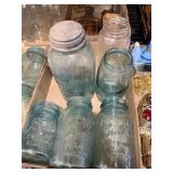 Green Blue Glass Ball Canning Jars