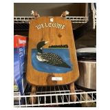 Loon Welcome Wooden Sleigh Painted