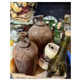 Brown Glass Bottles Vintage And Budweiser Beer
