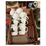 Corning Glass Mug Set With Hanging Rack And