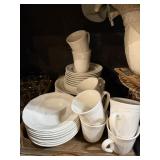 Thompson Pottery White Dish Set