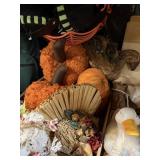 Fabric Pumpkins And Turkey Decor