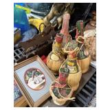 Glass Decanter Bottles And Squirrel Drinking