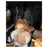 Native American Pottery Vase Turtle And Hair