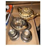 Silver Creamer Platter Candle Holders