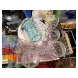 Glass Goblets Cheese Platter And Ramekins