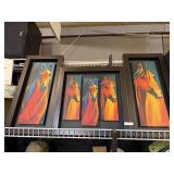 Painted Horse Wall Hanging Pictures Signed D