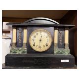Ingraham Key-Wound Mechanical Mantel Clock Black