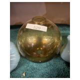 Orange Amber Lightning Rod Ball Glass With Stars