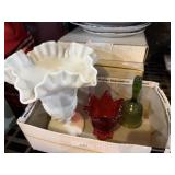 Milk Glass Large Vase Tulip Candle Votive And