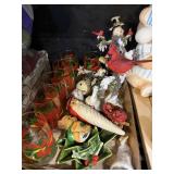 Christmas Decor Cardinals Snowman And Glasses Set