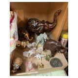 Elephant Home Decor Ceramic Wooden Glass