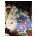 Christmas Blankets And Placemats Snowman And