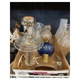 Oil Hurricane Shades And Glass Lamps