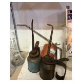 Vintage Metal Oil Cans With Spouts Pump Oil Cans