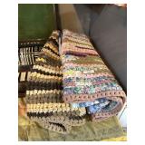 Pink And Brown Woven Rugs Table Displays