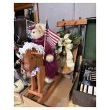 American Teddy Bear Riding Rocking Horse And
