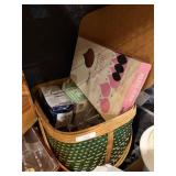 Picnic Basket With Glasses Plate Plates And Donut