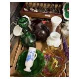 Colored Glasses Serving Bowls Pitcher Decanter