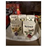 Spice Jar Containers Ginger Salt Clove Spice