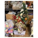 Christmas Decor Christmas Tree Snowman Tinsel