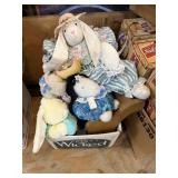 Vintage Easter Bunny Plushes And Decor
