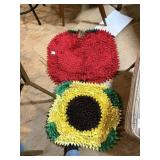 Sunflower And Apple Rugs Or Table Centerpieces