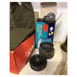 Cast-Iron Set Of Four Wheels Some Damaged And