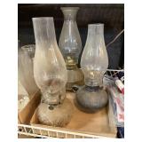 Glass Oil Lamps And Metal Lamp