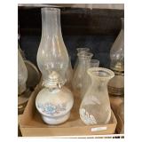 Oil Lamp With Hurricane Shades
