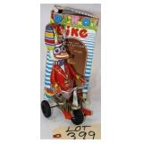 Tin Litho Wind Up Duck on Bike Toy