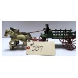 - Hubley Cast Iron Stake Bed Wagon