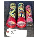 (3) Vintage Cardboard Kaleidoscopes