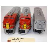 (3) O Guage Lionel Santa-Fe Diesel Locomotives