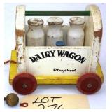 Playskool Wooden Dairy Wagon Pull Toy