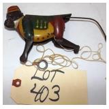 Vintage Tin Litho Wind-Up Monkey with Pull String