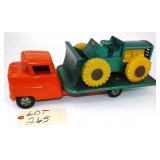 Structo Tiltbed Truck with Structo Bulldozer