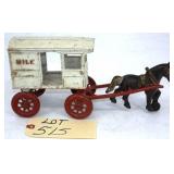 Kenton Toys Cast Iron Horse-Drawn Milk Wagon