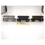 3 Arcade Cast Iron Trolley Cars