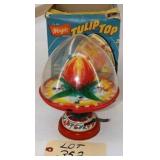 J. Chein Tin Litho Magic Musical Tulip Top Spinner