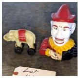 Cast Iron Clown & Elephant Banks