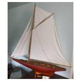 Large Wood 56 inch 1 Mast Schooner Ship