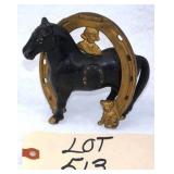 1910s Arcade C.I. Horse Bank  with Horseshoe